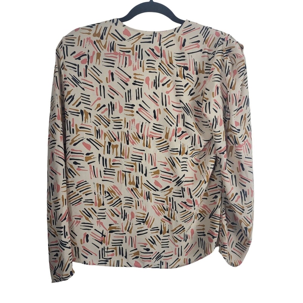 Cabi Artsy Blouse M‎ Womens multicolor Shoulder Pads Long Sleeve Art To Wear - Picture 7 of 9
